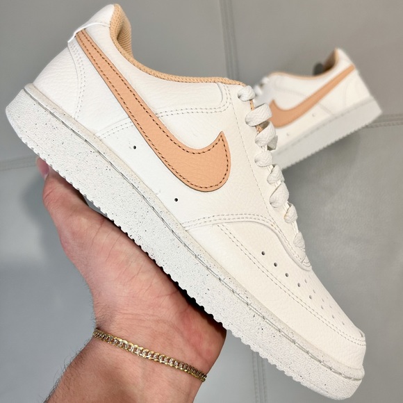 Nike Shoes - 🤍🍘🥟 New Nike Sportswear White Tan Swoosh